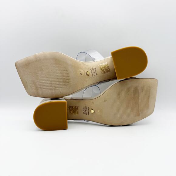 Stuart Weitzman Women Crystal Fleur 60 Slide Heel 9.5 Clear Strap Rhinestone NIB - Picture 12 of 13